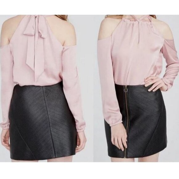 RACHEL Rachel Roy Women's Black Ribbed Exposed Front Zipper Mini Skirt Size 2 - Picture 12 of 12